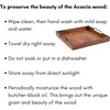 image:imageBIRDROCK HOME Wooden Serving Tray with Handles  Farmhouse Decor  Square Top Breakfast Trays  Tea Cheese Board  Coffee Table  Natural Acacia Wood  Kitchen  Bar