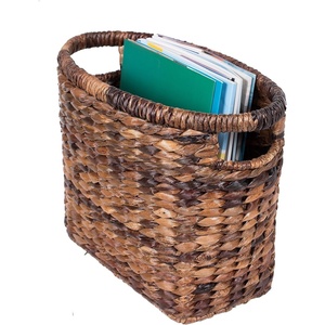 image:imageBIRDROCK HOME Sea Grass Storage Basket with Handles  Woven Sea Grass Decorative Rectangle Organizer Bin for Living Room Bathroom Home Decor  Suitable for Magazine Book Newspaper  NaturalEspresso