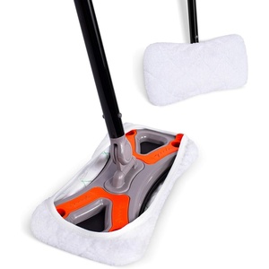 image:imageDust Cleaning Sweeper Mopping  Orange and Grey Durable Mop Set  Lightweight  Great for Kitchen Home Garage and Office  Hardwood Tile Laminate Floor Cleaner  Removable Slipper