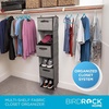 image:imageInternets Best Hanging Closet Organizer with 3 Drawers  6 Shelf Fabric Storage Organizer for Clothes Sweaters Shoes Accessories  College Dorm Essentials Small Room  BeigeGrey
