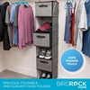image:imageInternets Best Hanging Closet Organizer with 3 Drawers  6 Shelf Fabric Storage Organizer for Clothes Sweaters Shoes Accessories  College Dorm Essentials Small Room  BeigeGrey Drawer