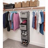 image:imageInternets Best Hanging Closet Organizer with 3 Drawers  6 Shelf Fabric Storage Organizer for Clothes Sweaters Shoes Accessories  College Dorm Essentials Small Room  BeigeGrey