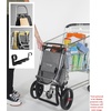 image:imageROLSER Foldable Grocery Shopping Cart with Wheels  Collapsible Personal Folding Cart for Groceries  Durable amp Portable  GreenBlack