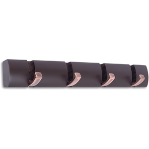image:imageBIRDROCK HOME Wall Mounted Folding Hooks  4 Folding Coat and Hat Rack Hooks  Oil Rubbed Bronze Hooks  Brown RailBrown