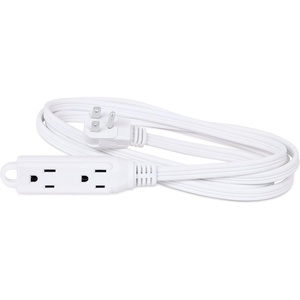 image:imageInternets Best 8 FT Vertical Triple Tap Extension Cord  16 AWG Gauge  163  Heavy Duty Indoor Power Outlet  NEMA 515 R amp 515P  SPT  3 Outlets  White