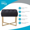image:imageBIRDROCK HOME Rectangular Tufted Foot Stool Ottoman with Soft Padded Cushion and Metal Legs  Versatile Vanity Chair and Compact Seating for Bedroom Living Room Bathroom Cream and BlackBlackPale Gold