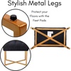 image:imageBIRDROCK HOME Rectangular Tufted Foot Stool Ottoman with Soft Padded Cushion and Metal Legs  Versatile Vanity Chair and Compact Seating for Bedroom Living Room Bathroom Cream and BlackBlackPale Gold