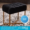 image:imageBIRDROCK HOME Rectangular Tufted Foot Stool Ottoman with Soft Padded Cushion and Metal Legs  Versatile Vanity Chair and Compact Seating for Bedroom Living Room Bathroom Cream and BlackBlackPale Gold