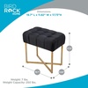 image:imageBIRDROCK HOME Rectangular Tufted Foot Stool Ottoman with Soft Padded Cushion and Metal Legs  Versatile Vanity Chair and Compact Seating for Bedroom Living Room Bathroom Cream and BlackBlackPale Gold