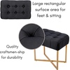 image:imageBIRDROCK HOME Rectangular Tufted Foot Stool Ottoman with Soft Padded Cushion and Metal Legs  Versatile Vanity Chair and Compact Seating for Bedroom Living Room Bathroom Cream and BlackBlackPale Gold