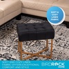 image:imageBIRDROCK HOME Rectangular Tufted Foot Stool Ottoman with Soft Padded Cushion and Metal Legs  Versatile Vanity Chair and Compact Seating for Bedroom Living Room Bathroom Cream and BlackBlackPale Gold