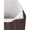 image:imageBirdRock Home Corner Laundry Hamper with Lid and Cloth Liner  Bamboo  Espresso  Easily Transport Laundry Basket  Collapsible Hamper  String Handles