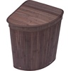 image:imageBirdRock Home Corner Laundry Hamper with Lid and Cloth Liner  Bamboo  Espresso  Easily Transport Laundry Basket  Collapsible Hamper  String Handles
