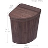 image:imageBirdRock Home Corner Laundry Hamper with Lid and Cloth Liner  Bamboo  Espresso  Easily Transport Laundry Basket  Collapsible Hamper  String Handles