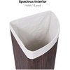 image:imageBirdRock Home Corner Laundry Hamper with Lid and Cloth Liner  Bamboo  Espresso  Easily Transport Laundry Basket  Collapsible Hamper  String Handles