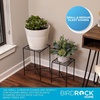 image:imageBIRDROCK HOME Metal Plant Stands  Durable Iron with Decorative Scroll Design  Compact Folding Stand for Small Plants Succulents and Flowers  Perfect for Indoor and Outdoor Use  Black Set of 2