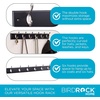image:imageBIRDROCK HOME Oval Hook Coat and Hat Rack  6 Hooks  2 Pack  Wall Mount  Black Finish  Satin Nickel HooksBlack
