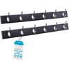 image:imageBIRDROCK HOME Oval Hook Coat and Hat Rack  6 Hooks  2 Pack  Wall Mount  Black Finish  Satin Nickel HooksBlack
