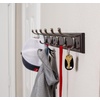 image:imageBIRDROCK HOME Oval Hook Coat and Hat Rack  6 Hooks  2 Pack  Wall Mount  Black Finish  Satin Nickel HooksBrown
