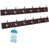 image:imageBIRDROCK HOME Oval Hook Coat and Hat Rack  6 Hooks  2 Pack  Wall Mount  Black Finish  Satin Nickel HooksBrown