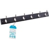image:imageBIRDROCK HOME Oval Hook Coat and Hat Rack  6 Hooks  2 Pack  Wall Mount  Black Finish  Satin Nickel HooksBlack