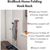 image:imageBIRDROCK HOME Folding Hook Coat and Hat Rack  5 Hooks  17 Inches  Wall Mount  Decorative Home Storage  Entryway Foyer Hallway Bathroom Bedroom Rail  Satin Nickel Hooks  White Pine RailWhite