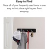 image:imageBIRDROCK HOME Folding Hook Coat and Hat Rack  5 Hooks  17 Inches  Wall Mount  Decorative Home Storage  Entryway Foyer Hallway Bathroom Bedroom Rail  Satin Nickel Hooks  White Pine RailBlack