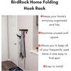 image:imageBIRDROCK HOME Folding Hook Coat and Hat Rack  5 Hooks  17 Inches  Wall Mount  Decorative Home Storage  Entryway Foyer Hallway Bathroom Bedroom Rail  Satin Nickel Hooks  White Pine RailBrown