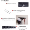 image:imageBIRDROCK HOME Folding Hook Coat and Hat Rack  5 Hooks  17 Inches  Wall Mount  Decorative Home Storage  Entryway Foyer Hallway Bathroom Bedroom Rail  Satin Nickel Hooks  White Pine RailBlack