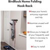 image:imageBIRDROCK HOME Folding Hook Coat and Hat Rack  5 Hooks  17 Inches  Wall Mount  Decorative Home Storage  Entryway Foyer Hallway Bathroom Bedroom Rail  Satin Nickel Hooks  White Pine RailBlack