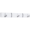 image:imageBIRDROCK HOME Folding Hook Coat and Hat Rack  5 Hooks  17 Inches  Wall Mount  Decorative Home Storage  Entryway Foyer Hallway Bathroom Bedroom Rail  Satin Nickel Hooks  White Pine RailWhite