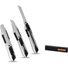 image:imageInternets Best SnapOff Utility Knife  Regular  Set of 3  Belt Clip  Retractable Razor Knife Set  Box Cutter Locking Razor KnifeRegular Set of 3